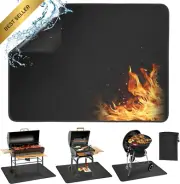 Under Grill Mat 122x90 cm, Double-Sided Fireproof, Waterproof BBQ & Fireplace Pr