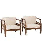 Linon Set of 2 Arlen Outdoor Club Chair