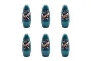 6x Rexona Men 45ml Antiperspirant Roll On Deodorant Invisible & Antibacterial