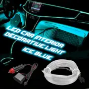 2M Car Interior LED Atmosphere Wire Light Ice Blue Decor Universal Strip Lamp D
