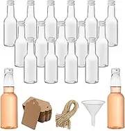 Mini Plastic Bottles, Pack of 15, 100 ml Liquor Bottles, Wine Bottle, Plastic Juice Bottle with Silver Lid, Reusable Plastic Bottles, Mini Liquor Bottles Small for Filling (14.1 x 3.7 x 2 cm)