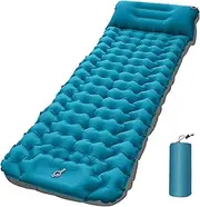 Sleeping Mat Inflatable Camping Mattress, Self Inflating Camping Mat Waterproof Ultralight Camping Airbed Single Camp Mattress Air Mattresses, Built-in Foot Pump and Pillow