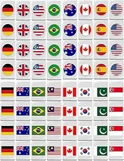 Mahjong Sets, 64X Flag Mahjong Game, Portable Matching Blocks Table Card Playset for Birthday Kids Leisure Home Outdoor Gathering Family Indoor Adults Seaside