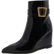 Sam Edelman Womens Weslie 2 Patent Pointed Toe Heels Wedge Boots Shoes BHFO 5850