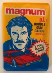 1983 Donurss Magnum P.I. Cards, 1 Unopened Sealed Wax PACK From Wax Box, 8 Cards