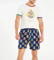 NEW PETER ALEXANDER MENS HARRY POTTER HOGWARTS TOP + NAVY SHORTS SET XXL $119.90