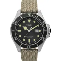 在飛比找Yahoo奇摩購物中心優惠-TIMEX 天美時 風格系列 紳士手錶-黑x卡其/43mm