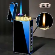 2024 New Metal USB Electric Windproof Lighter Jet Dual Plasma Arc Lighter Gas Electric Butane Rechargeable Pipe Cigar Lighter color09
