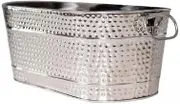 SiaBiced 2X Ice Bucket Galvanized Oval Beverage Tub Rustic Portable Durable Beer Tub Metal
