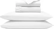 Real 1000 Thread Count, 100% Organic Cotton Sheet Set [4 PC- Full-XL Size, White Color] Bedsheet Sets, Fit Mattress Upto 15" Deep Pockets