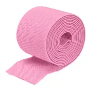 Twill Elastic Band Double-Side 2" Flat 2 Yard Flat Elastic Cord Pink