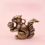 1 Piece Solid Brass Squirrel Statue Ornament Animal House Tabletop Decoration~