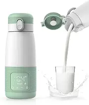 Portable Bottle Warmer for Travel 12 oz Baby Bottle Warmer with 3-Min Fast Heating, 316 Stainless Steel, USB-C Rechargeable, Dual Heating Modes, Long-Lasting Insulation Milk Warmer for Baby Travel