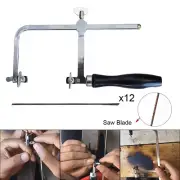 A Set Adjustable Swiss Jewellers Piercing Saw Frame Making Tool + 12 Saw Blade
