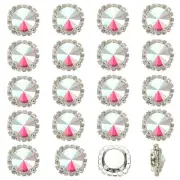 32Pcs Rhinestone Buttons, Flatback Sew on Rhinestones, Ab Color