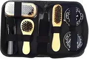 [Generic] 8PCS Shoe Shine Care Kit Black and Neutral Polish Brushes for Boots Shoes Sneakers Style 1
