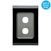 Clipsal Saturn 30 Series 2 Gang Grid & Plate Espresso Black