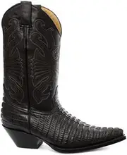 [Grinders] Carolina Black Croc Mens Western Cowboy Boots