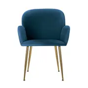 Set of 2 Deluxe Velvet Dining Chairs - Blue