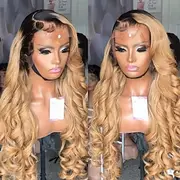 Remy Human Hair 5x5 Closure 13x4 Lace Front Wig Free Part Brazilian Hair Loose Wave Blonde Wig 130% 150% Density with Baby Hair Ombre Hair 100% Virgin Glueless