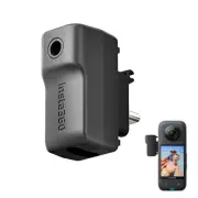 External Microphone Adapter for Insta360 X3 Camera, Type-C and 3.5mm Audio Po...