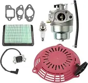 [Hippotech] Carburetor and Air Filter Kit with Pullback Starter Ignition Coil for Honda GCV160 GCV160A Lawnmower GCV160LA GCV160LE GCV160A0 GCV160LA0