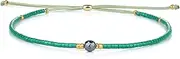 [KELITCH] Women Crystal Charm Bracelets Boho Miyuki Friendship Bracelets Colorful Thin Strand Bracelets