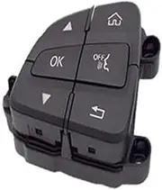Vuzmode Car Cruise Control Button, for Class C W205 C180 C200 GLC260 GLC300 Car Steering Wheel Control Buttons Multimedia Control Buttons Steering Wheel Control Switch Buttons(Black L)