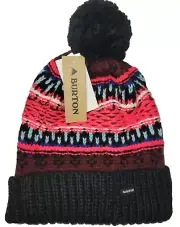 Burton Women’s Walden Beanie Pom Knit Hat Mulled Berry One Size FREE SHIPPING