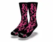 BRAND NEW ADULT / JUNIOR SAVVY SOX BREAST CANCER AWARENESS 2 SOCKS LIMITED OSFA