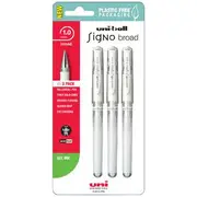 Uni-Ball Signo Broad Gel Pen White 3 Pack