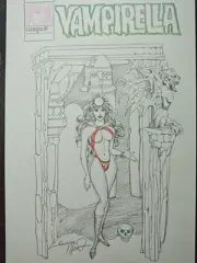 Vampirella By Gonzalo Mayo, Original hand drawing, pencil Sketch