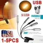Mini Rechargeable Small LED Reading Book Light W/ Flexible Clip Desk Table Lamp