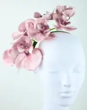 Blush Pastel Pink Orchid Spray Floral Fascinator Headband Raceday Wedding