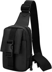 [TINEASUR] Men's Camouflage Chest Pack Crossbody Bag Phone Pouch Sturdy Portable Shoulder Bag Organized Multi-function Bag for Phone Use