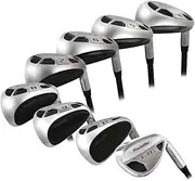 Men’s Powerbilt Golf EX-550 Hybrid Iron Set, which Includes: #4, 5, 6, 7, 8, 9, PW +SW Senior Flex Right Handed New Utility “A” Flex Club