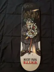 RARE SIGNED Blind Micky Papa Mob Mouse Skateboard Deck Sick