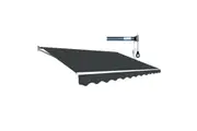 Outdoor Folding Arm Awning Retractable Sunshade Canopy Grey 4.0m x 2.5m