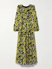 [Adam Lippes] Adam Lippes - Pleated Floral-print Silk Crepe De Chine Maxi Dress - Multi - US2 US 2 Multi