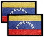 2 PCS Venezuela Patch,2×3.15 inch Embroidered Applique Venezuelan 8×5 CM Patches with Hook Back Tag for DIY Cloth Bag Trousers Backpack Hat
