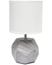 Lalia Home Round Prism Mini Table Lamp With White Fabric Shade