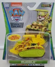 Nickelodeon PAW Patrol Jungle Rescue RUBBLE True Metal Bulldozer Action Figure