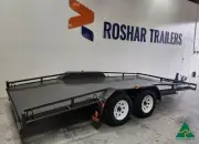 CAR CARRIER 16X6'6" 2T GVM WITH ELECTRIC BRAKES, FLAT WITH BEAVERTAIL