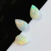 6x4mm 3pc pear 0.78ct Australian opal natural solid white / light opal stones