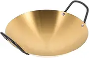 HAKIDZEL Pan Non-Stick Cookware Stainless Steel Wok Pan Non-Toxic Household Kitchenware Easy to Use