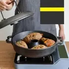 Cast Iron Sukiyaki Pot Round Barbecue Grill Pan with Lid Turkey Roasting Pan