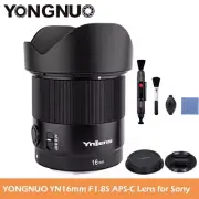 YONGNUO YN16mm F1.8S DA DSM APS-C Lens for Sony E-mount A7R3/R4/M4/a9/a1 A6300