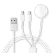 3 in 1 For Apple Watch SE 8 7 49 44 45 42 Magnetic iPhone Charger Charging Cable