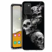 For Samsung Galaxy A03s A02s TPU Case Cover+Glass(Smoking Skulls)