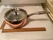 IL MULINO NEW YORK COPPER POT. STAINLESS TOP/HANDLES. NEW. 7” x 3.25”(11.3.27)